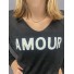 Top fin oversize manches longues AMOUR