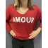 Top fin oversize manches longues AMOUR
