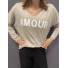 Top fin oversize manches longues AMOUR