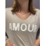 Top fin oversize manches longues AMOUR