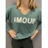Top fin oversize manches longues AMOUR
