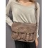 Sac porté travers, style cuir vieilli à rabat et boucle avant 