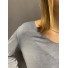 Tshirt fin manches longues décolleté V avec détails lurex 