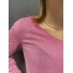 Tshirt fin manches longues décolleté V avec détails lurex 