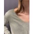 Tshirt fin manches longues décolleté V avec détails lurex 