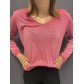 Tshirt fin manches longues décolleté V avec détails lurex 