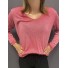 Tshirt fin manches longues décolleté V avec détails lurex 