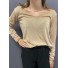 Tshirt fin manches longues décolleté V avec détails lurex 