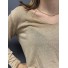 Tshirt fin manches longues décolleté V avec détails lurex 