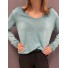 Tshirt fin manches longues décolleté V avec détails lurex 