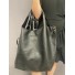 Sac shopping grainé souple avec porte carte