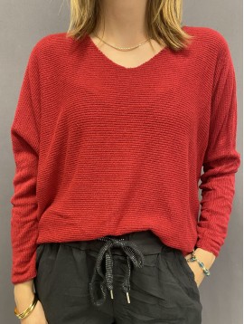 Top oversize unie maille 