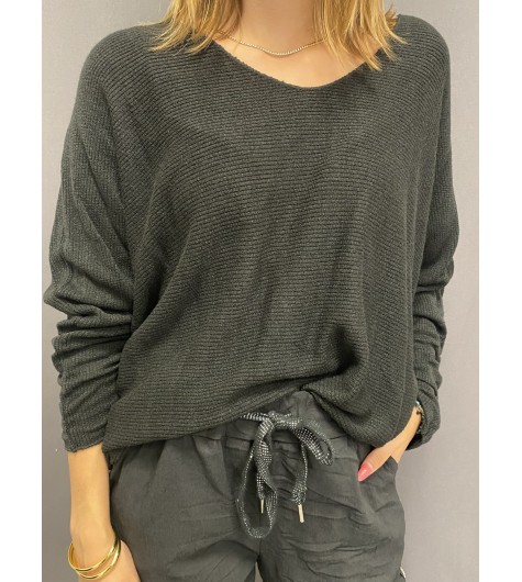 Top oversize unie maille 
