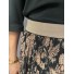 Jupe longue plissée taille élastique lurex imprimée fleurs