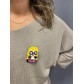 Broche - Tête et buste de femme avec lunettes 
