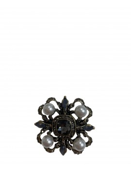 Broche - Style vintage ornée de perles et de strass