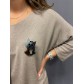 Broche - Chat avec grosse tete en résine 