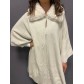 Veste/ poncho laine fne avec col en fourrure 