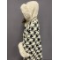 Veste/ poncho pied de coq lurex col et manches fourrure 