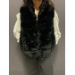 Gilet sans manches en fourrure synthétique avec col 