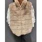 Gilet sans manches en fourrure synthétique avec col 