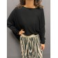 Top manches 3/4 effet chauve-souris en maille fine 