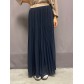 Jupe longue plissée taille élastique lurex unie