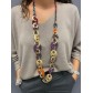 Collier long - Sautoir anneaux résine et grains de café métal