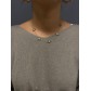 Collier Acier- Petites étoiles avec strass sur chaine fine 
