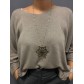 Collier Acier- Pendentif  fleur sur chaine et petites boules 