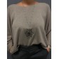 Collier Acier- Pendentif  fleur sur chaine et petites boules 