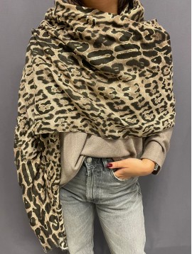 Echarpe imprimé léopard avec détails lurex 